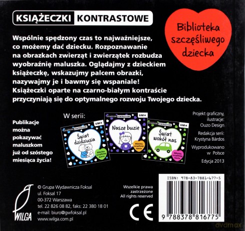 Zwierzęta i zwierzątka. Książeczki kontrastowe - Bárdos Krystyna [KSIĄŻKA]