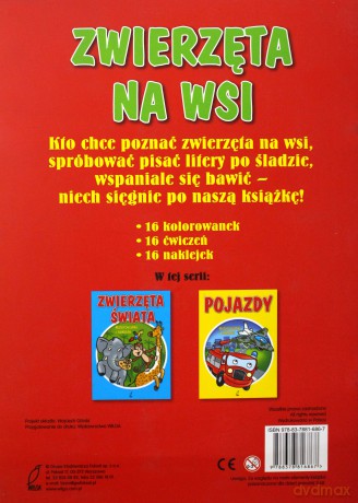 Zwierzęta na wsi. Kolorowanki i naklejki - Foksal Grupa Wydawnicz [KSIĄŻKA]