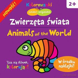 Zwierzęta świata. Kolorowanki polsko-angielskie z naklejkami - Bardos Krystyna [KSIĄŻKA]