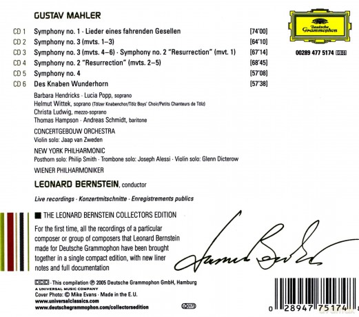 Leonard Bernstein: Mahler vol.1 Collectors Edition [6CD]