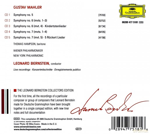 Leonard Bernstein: Mahler vol.2 Collectors Edition [5CD]