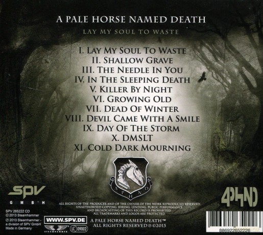A Pale Horse Named Death: Lay my soul to waste (digipack) [CD]