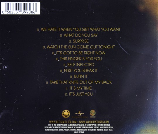 Filter: The Sun Comes Out Tonight [CD]