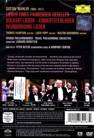 Leonard Bernstein: Mahler:Lieder [DVD]