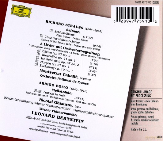 Leonard Bernstein: Strauss:Scenes From Salome, 5 Lieder [CD]