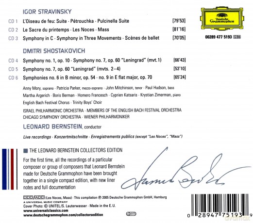 Leonard Bernstein: Stravinsky/Shostakovich Collectors Edition [6CD]