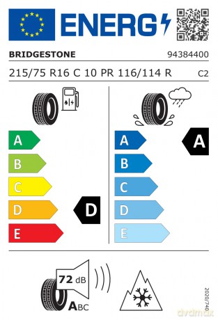 Bridgestone Duravis All Season 215/75R16 116 R przyczepność na śniegu (3PMSF), wzmocnienie (C)