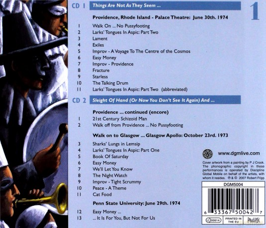 King Crimson: The great deceiver live 1973-1974 (vol. I) (repackaged) [2CD]