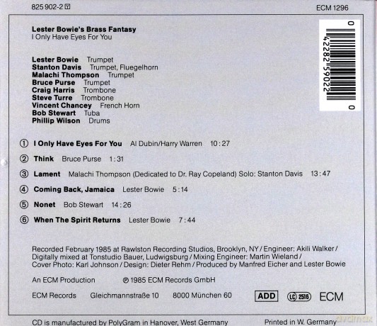 Lester Bowie Brass Fantasy: I Only Have Eyes For You [CD]