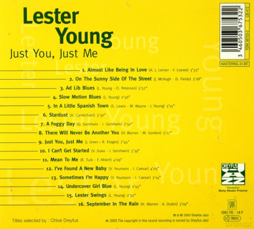 Lester Young: Just You, Just Me [CD]