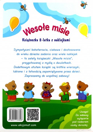 Wesołe misie. Książeczka 2-latka z naklejkami [KSIĄŻKA]