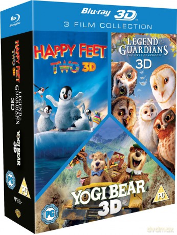 Happy Feet 2 3D/Yogi Bear 3D/Legend Of The Guardians 3D [BOX] [Blu-ray 3D]+[Blu-Ray]