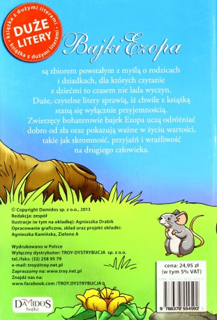 Bajki Ezopa duże litery [KSIĄŻKA]