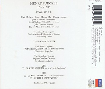 Lewis/Mackerras: Purcell:King Arthur/Indian Queen [2CD]