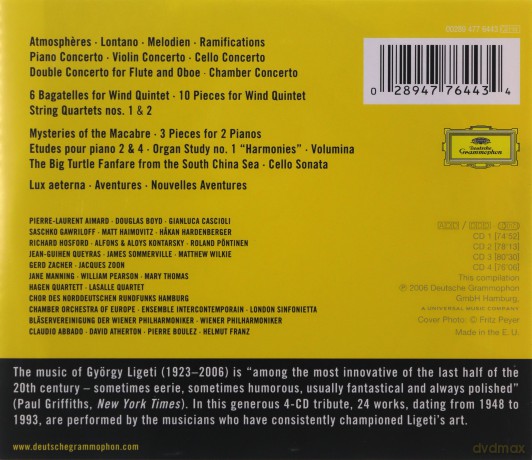 Gyorgy Ligeti: Clear Or Cloudy: Complete Recordings [4CD]