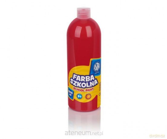 Farba szkolna czerwona 1000ml