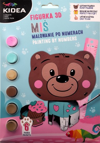 Figurka 3D malowanie po numerach Miś [FIGURKA]
