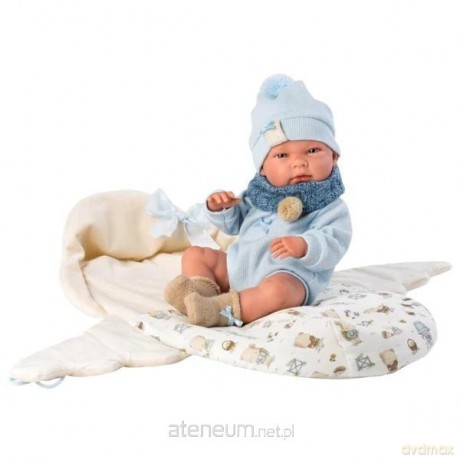 Lalka Bobas Nico z niebieską poduszką 40 cm