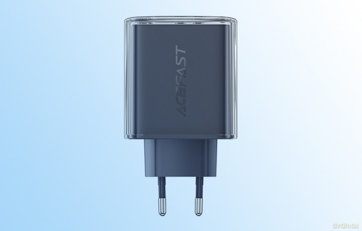 Acefast ładowarka GaN 65W 3 porty (1xUSB, 2xUSB C) szara (A45)