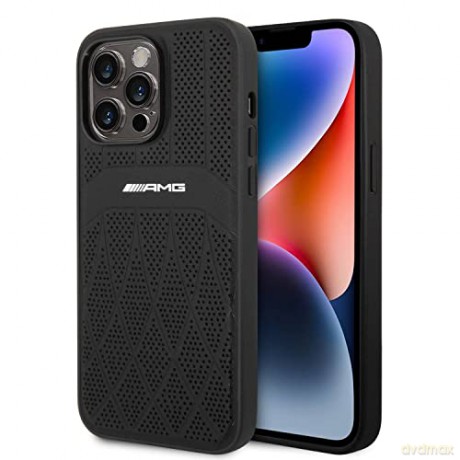 AMG AMHMP14XOSDBK iPhone 14 Pro Max 6,7" czarny/black hardcase Leather Curved Lines MagSafe