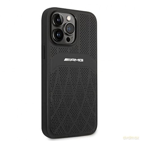 AMG AMHMP14XOSDBK iPhone 14 Pro Max 6,7" czarny/black hardcase Leather Curved Lines MagSafe
