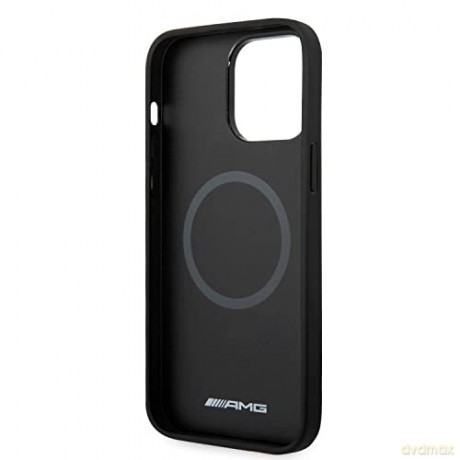 AMG AMHMP14XOSDBK iPhone 14 Pro Max 6,7" czarny/black hardcase Leather Curved Lines MagSafe