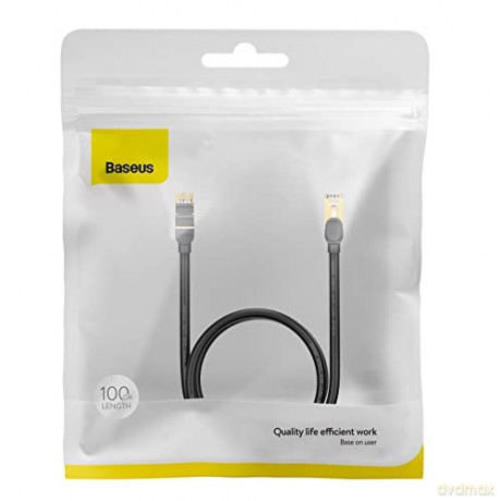 Baseus Speed Seven szybki kabel sieciowy RJ45 10Gbps 1m czarny (WKJS010101)