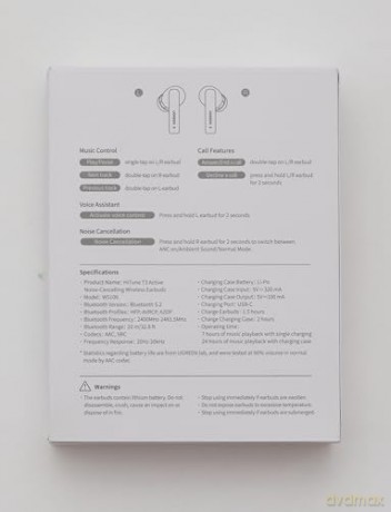 Bezprzewodowe słuchawki Bluetooth 5.2 TWS ANC Ugreen HiTune T3 Active WS106 - białe