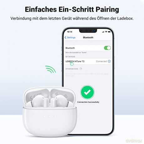 Bezprzewodowe słuchawki Bluetooth 5.2 TWS ANC Ugreen HiTune T3 Active WS106 - białe