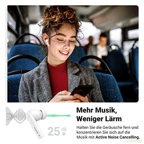 Bezprzewodowe słuchawki Bluetooth 5.2 TWS ANC Ugreen HiTune T3 Active WS106 - białe
