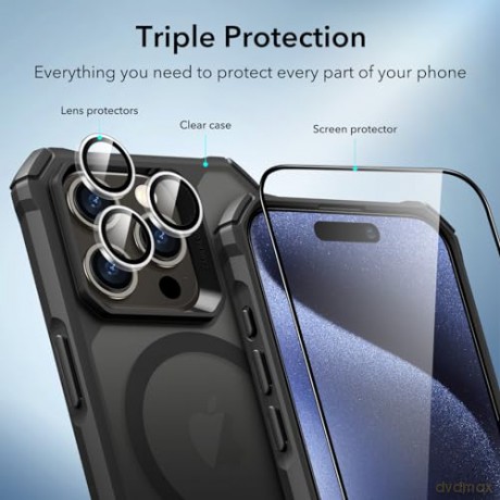 ESR AIR ARMOR HALOLOCK MAGSAFE IPHONE 15 PRO FROSTED BLACK