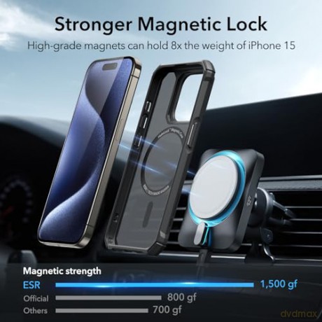ESR AIR ARMOR HALOLOCK MAGSAFE IPHONE 15 PRO MAX FROSTED BLACK