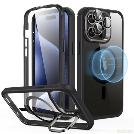 ESR ARMOR TOUGH KICKSTAND HALOLOCK MAGSAFE IPHONE 15 PRO MAX CLEAR/BLACK