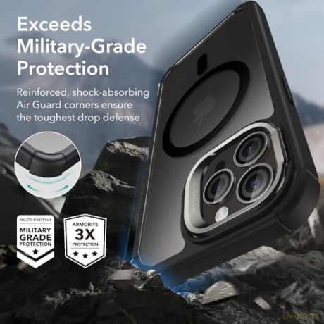 ESR ARMOR TOUGH KICKSTAND HALOLOCK MAGSAFE IPHONE 15 PRO MAX CLEAR/BLACK