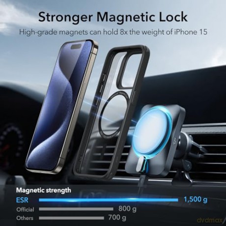 ESR CH HALOLOCK MAGSAFE IPHONE 15 PRO MAX CLEAR/BLACK