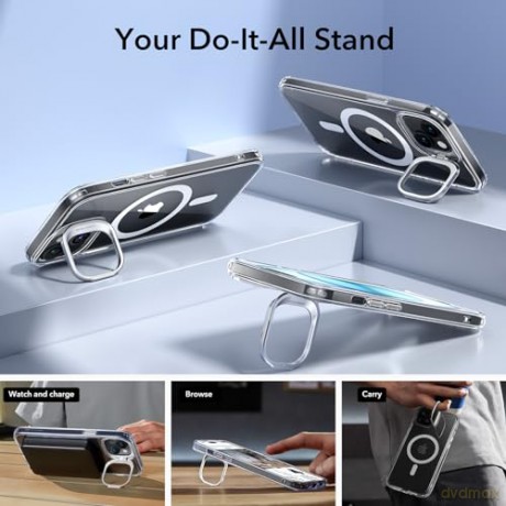 ESR CLASSIC KICKSTAND HALOLOCK MAGSAFE IPHONE 15 PLUS CLEAR