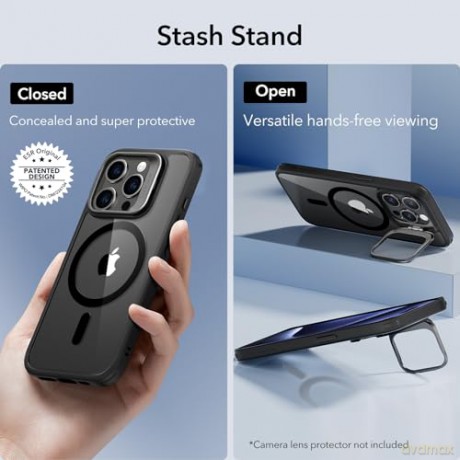 ESR CLASSIC KICKSTAND HALOLOCK MAGSAFE IPHONE 15 PRO CLEAR/BLACK