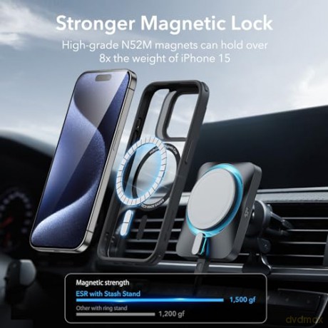 ESR CLASSIC KICKSTAND HALOLOCK MAGSAFE IPHONE 15 PRO CLEAR/BLACK