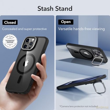 ESR CLASSIC KICKSTAND HALOLOCK MAGSAFE IPHONE 15 PRO MAX CLEAR/BLACK