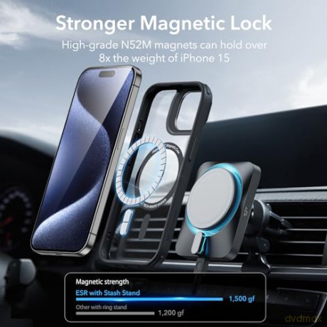ESR CLASSIC KICKSTAND HALOLOCK MAGSAFE IPHONE 15 PRO MAX CLEAR/BLACK