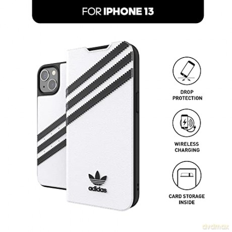 Etui Adidas OR Booklet Case PU na iPhone 13 - czarno-białe