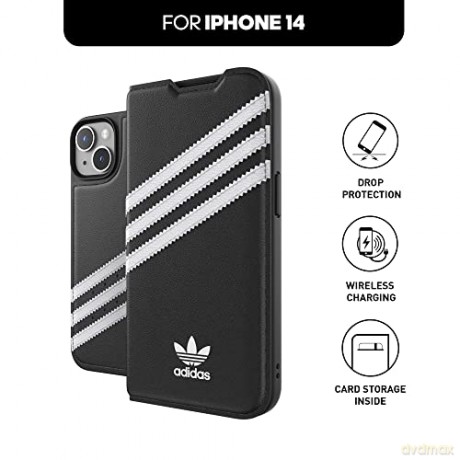Etui Adidas OR Booklet Case PU na iPhone 14 - czarno-białe