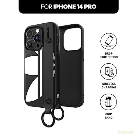 Etui Adidas OR Hand Strap Case na iPhone 14 Pro - czarno-białe