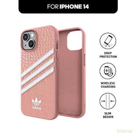 Etui Adidas OR Samba Alligator na iPhone 14 - różowo-białe