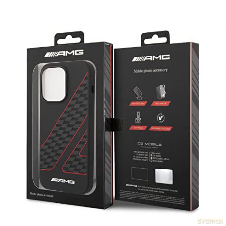 Etui AMG Checkered Flag Pattern MagSafe na iPhone 14 Pro Max - czarne