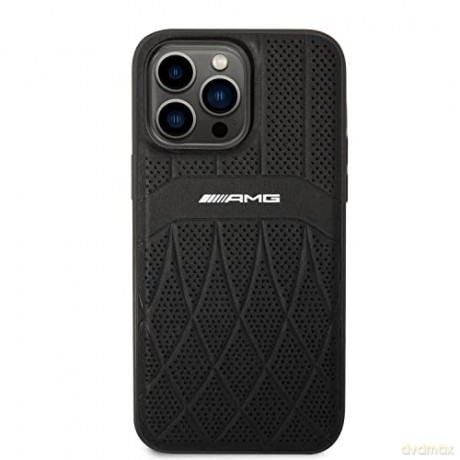 Etui AMG Leather Curved Lines MagSafe na iPhone 14 Pro - czarne