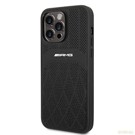 Etui AMG Leather Curved Lines MagSafe na iPhone 14 Pro - czarne