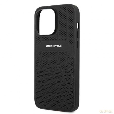 Etui AMG Leather Curved Lines MagSafe na iPhone 14 Pro - czarne