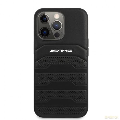 Etui AMG Leather Debossed Lines na iPhone 14 Pro Max - czarne