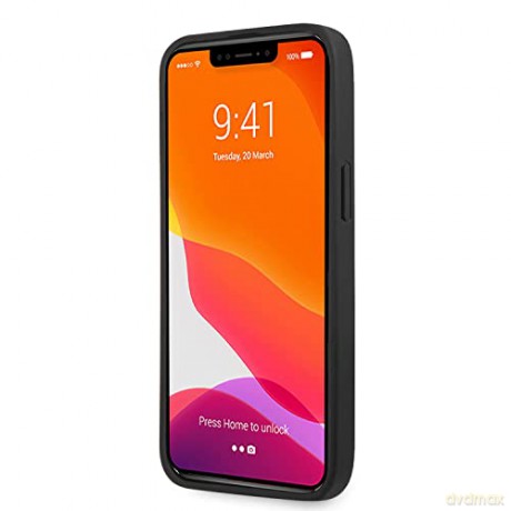 Etui AMG Leather Debossed Lines na iPhone 14 Pro Max - czarne